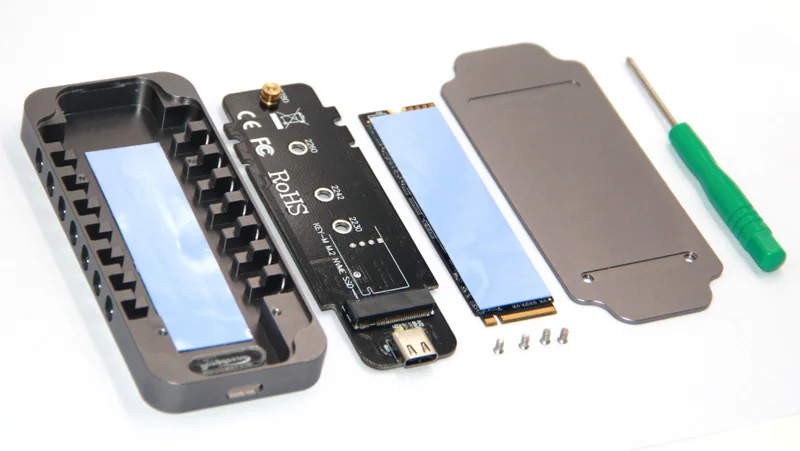 M key NVME PCI Express M.2 корпус SSD, HDD USB3.1 type-c для PCI-e 3,0 4x NGFF 2280 внешний мобильный ящик для Intel 600P PM951
