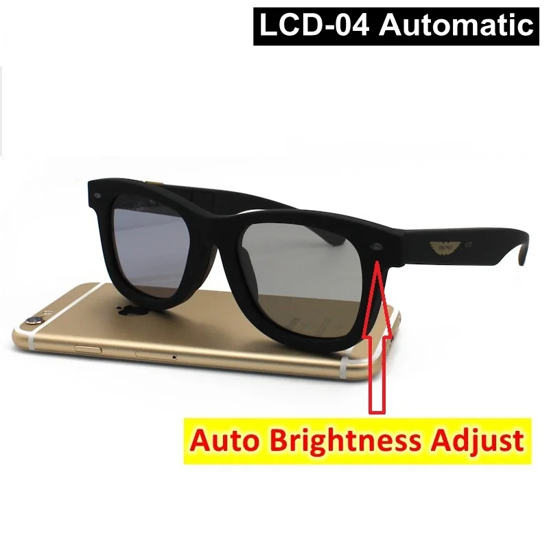 La Vie Original Design Sunglasses LCD Polarized Lenses Transmittance Adjustable Lenses Suitable Both Outdoors and Indoors - Цвет линз: LCD04-BLK