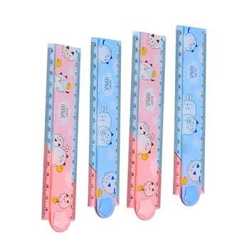 

4Pcs Rulers Cartoon Creative Adorable Measuring Ruler Painting Ruler Student Ruler Foldable Rulers for Children Kids Students