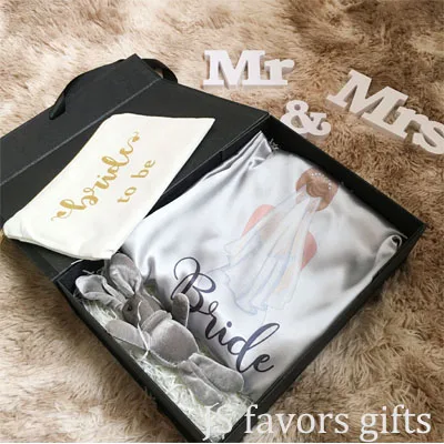 With gift box E 1 Набор, персонализированные вечерние платья невесты, чтобы быть курицей, набор тапочек, подарки, подружка невесты, мама сестра, подружка невесты, подарок для гостей на свадьбу - Цвет: With gift box E