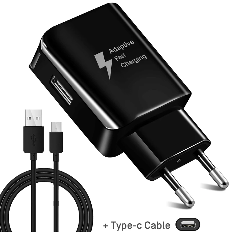 5V 2.4A путешествия Зарядное устройство Quick Charge 2,0 путешествия Портативный адаптер для iPhone/Xiaomi/samsung тесто Зарядное устройство с Тип-c Micro USB кабель - Тип штекера: black EU with Type c