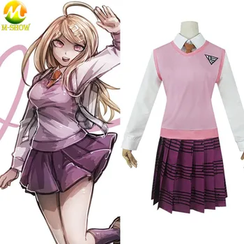 

Game New Danganronpa V3 Akamatsu Kaede Cosplay Costume JK School Uniform Halloween Women Clothes Shirt Vest Skirt Tie Stocking