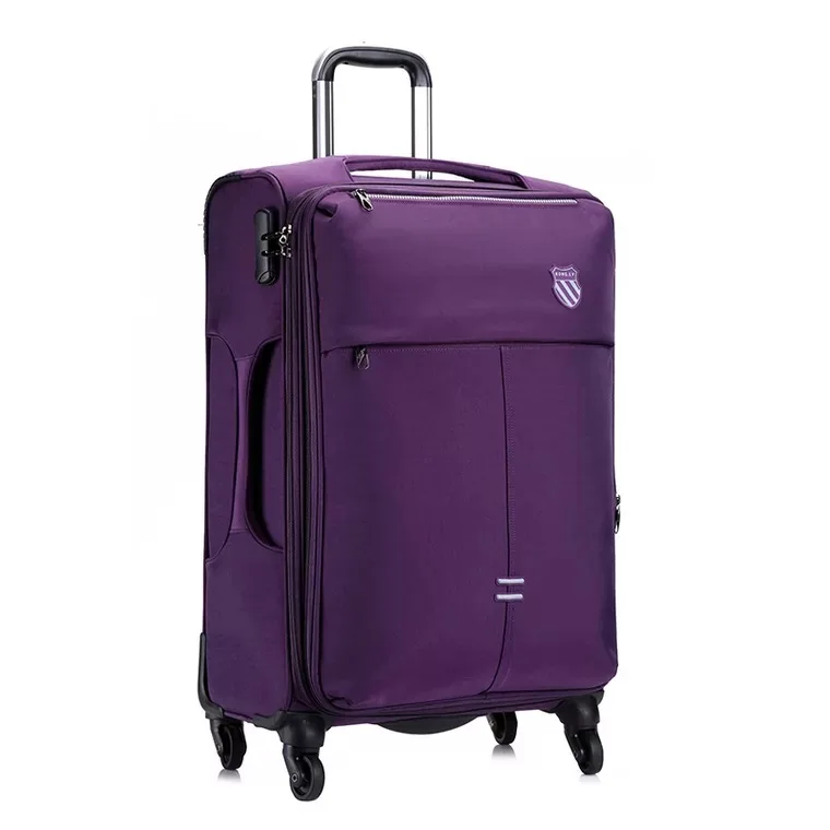 KLQDZMS 20"24"inch Rolling Luggage Spinner 28 inch High capacity Password Trolley Men Business Suitcase Wheels - Цвет: purple