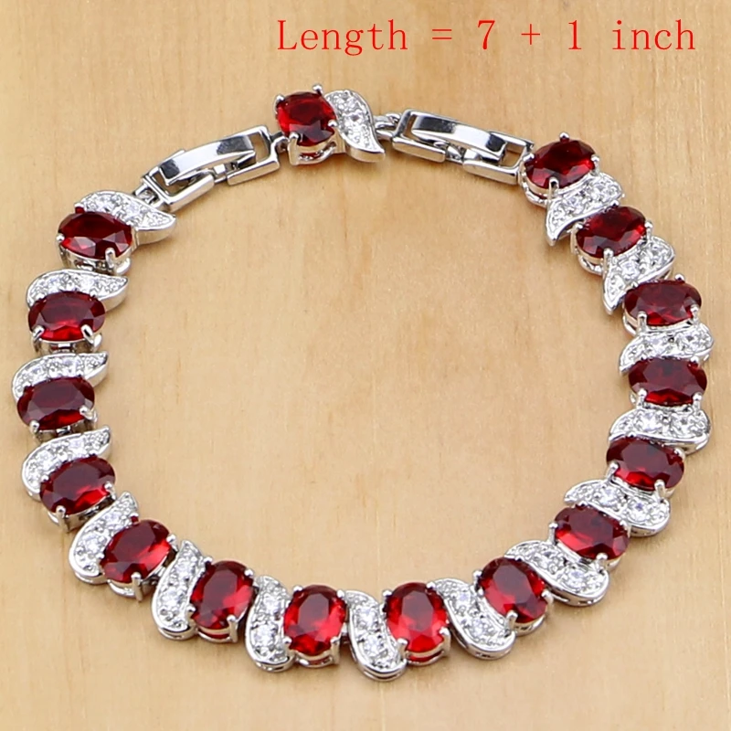 Комплект из колье серёг кольца и браслета серебра 925 пробы|jewelry sets women|jewelry setsjewelry red