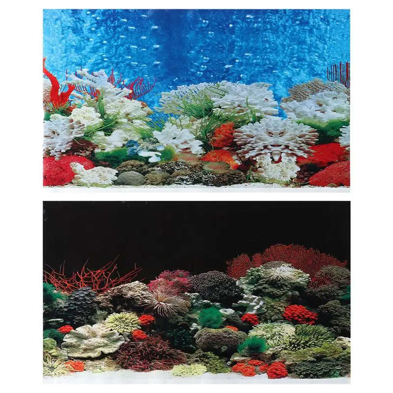 Aquarium Fish Tank Background Sticker Adhesive Wallpaper Fish Tank Decorative Pictures Backdrop Image Decor(52 X 40cm