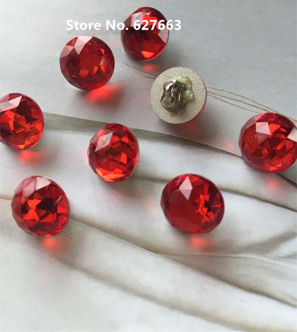 Shining! Crystal button shirt with diamond buttons, chiffon cuffs, rhinestone diy clothing accessories 2