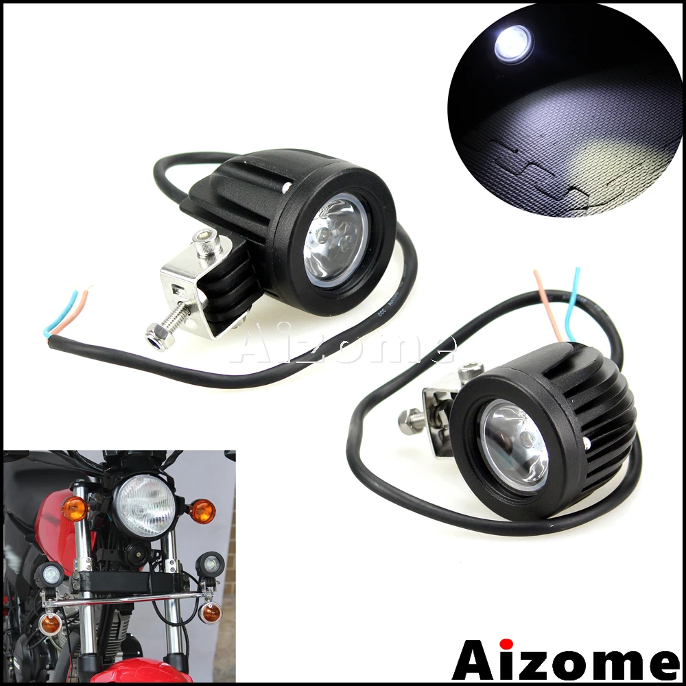 Universal Motorcycle LED Auxiliary Fog Lights For Honda Yamaha Suzuki BMW R1200GS Custom Driving Lamp Passing Light |