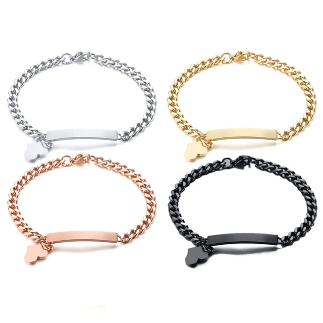 Personalized Engrave ID Name Bracelet For Women 8mm