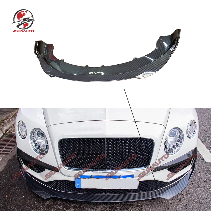 

Передняя губа из углеродного волокна для Bentley Continental GT 16-18 Startech Style, комплект углеродного корпуса, передний диффузор, автомобильные аксессуары