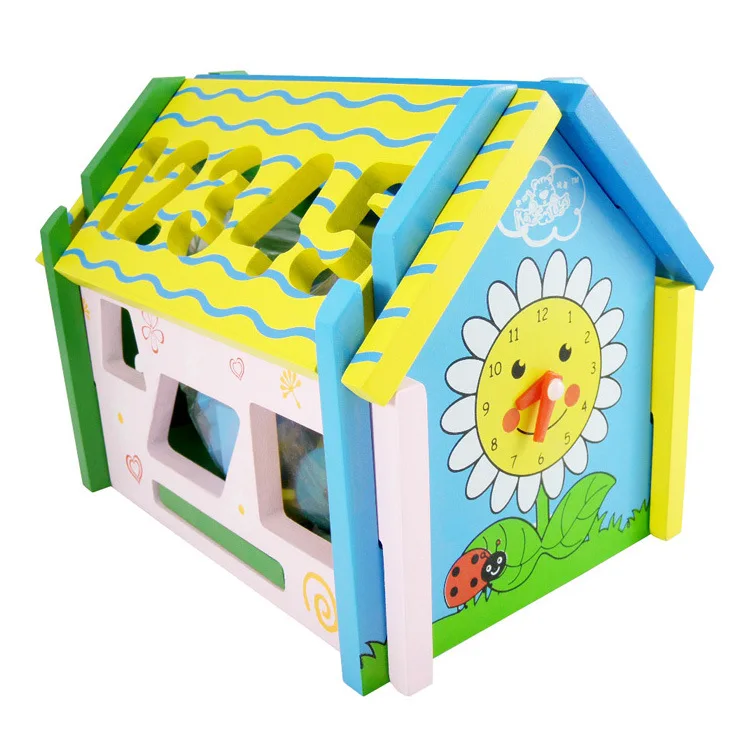 

Geometry Disassembly Numbers House Color Wisdom Shape Intelligence Box Porous Children Cognitive Building Matching