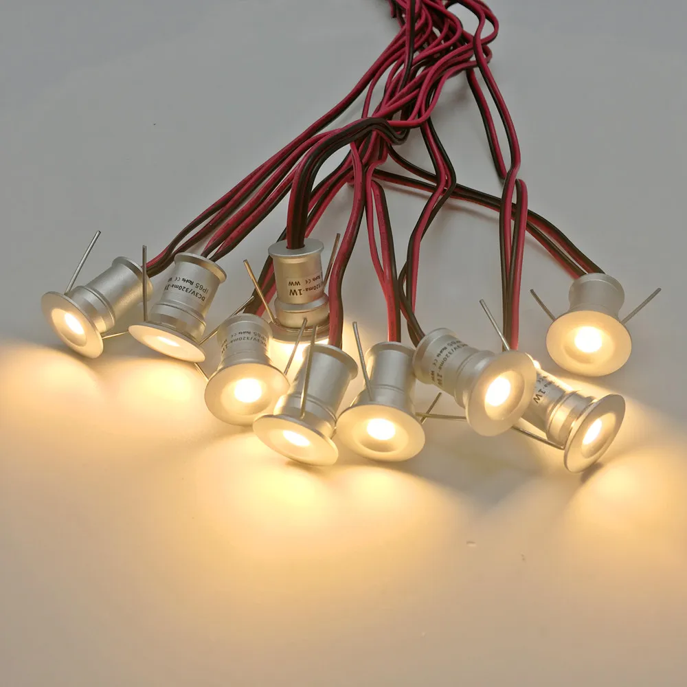 US $20.07 9Pcs 1W LED Mini Spotlight 15mm Cutout Recessed Downlight Spot Light DC3V12V IP65 Home Kitchen Ceiling Lighting Dropshipping
