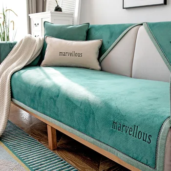 

For Living Room Blue/Beige/Orange/Gray/Dark green Non-slip Sofa Cushion Couch Cover Modern Corner Sofas Towel Seat Pad slipcover