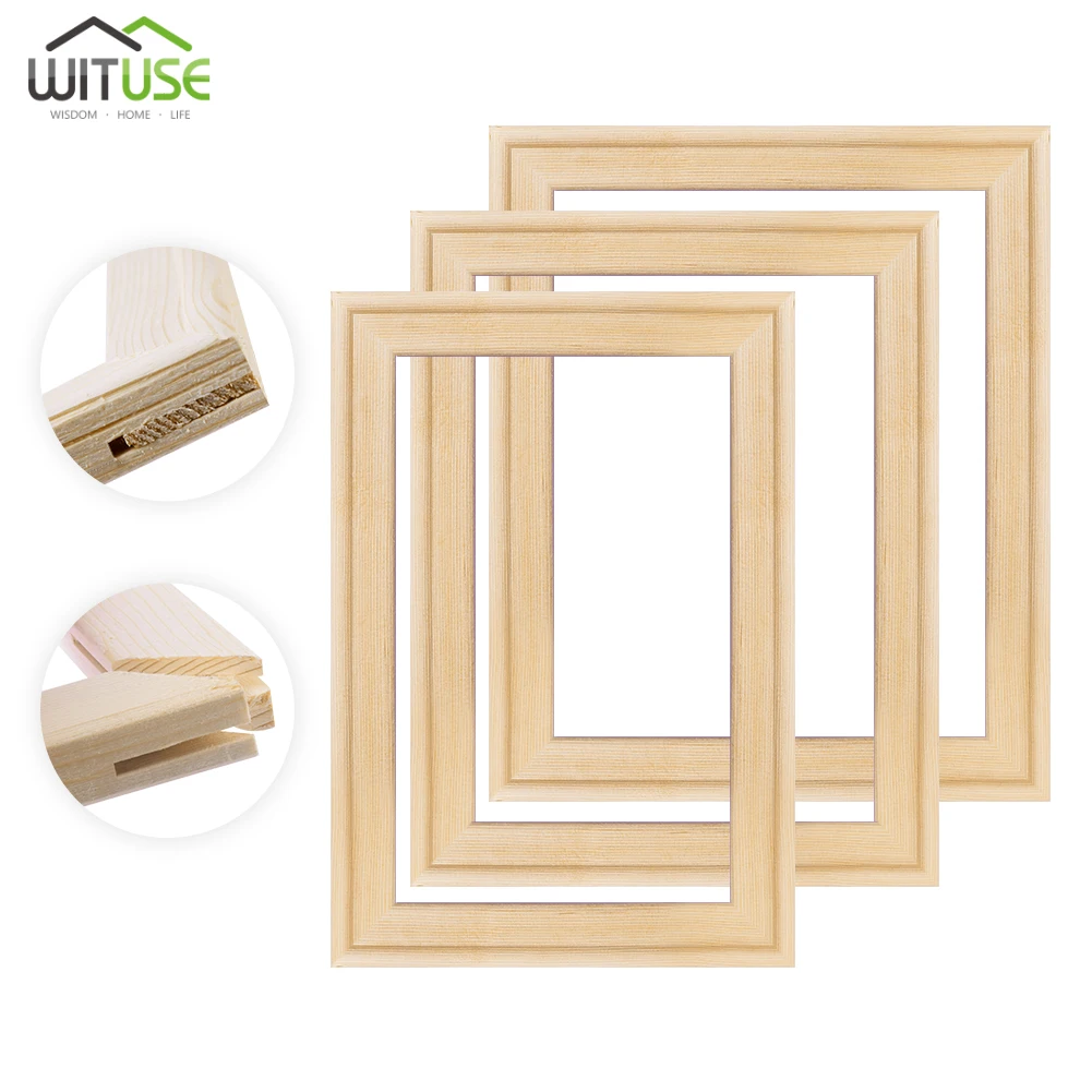 DIY Wooden Bar Frame Kit For Canvas Painting Art Stretcher Strip Gallery Wrap 3 