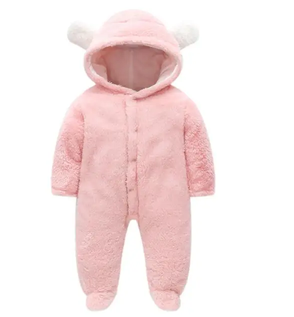 OEAK/утепленная Пижама для младенцев; комбинезон; коллекция года; одежда с капюшоном для новорожденных; мягкая флисовая одежда; новая зимняя верхняя одежда; комбинезон для мальчиков и девочек