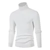 Mens Sweater Turtleneck Pullovers Korean Fashion Computer Knitted Sweater Men Black White Turtleneck Sweater Men Solid Pullovers 1