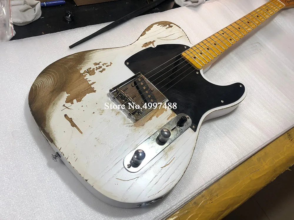 Ручная резная электрогитара relics TL ручная работа металлическая нитролакверная крашение полная