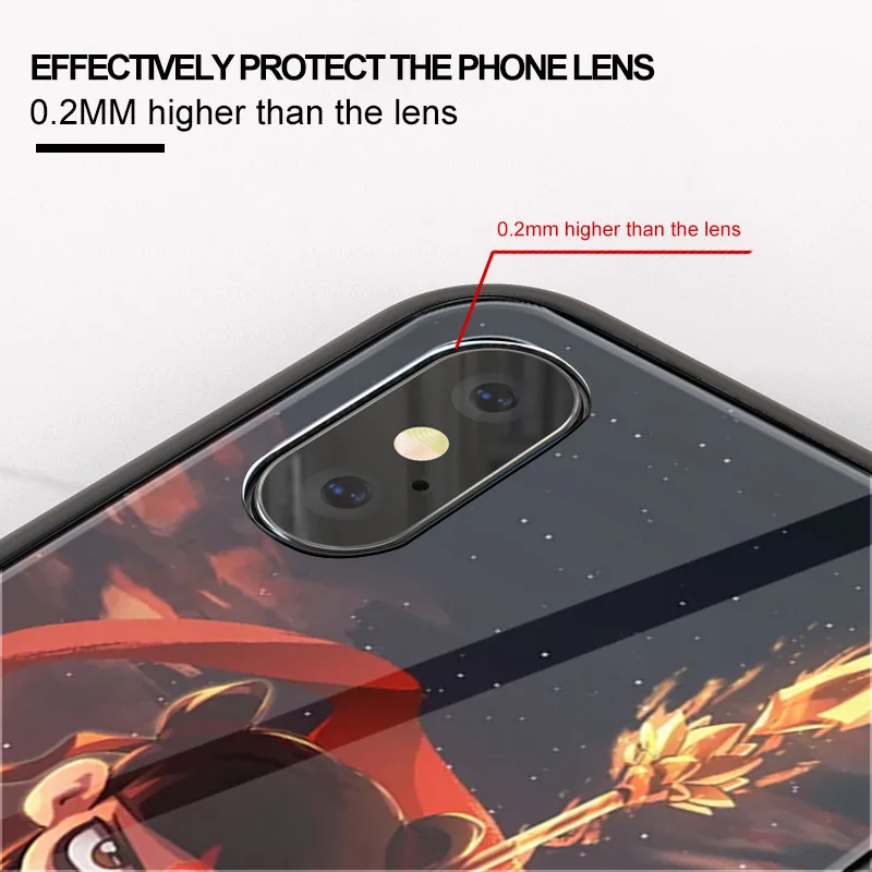 Для iPhone XS Max XR 6 6s 7 8 Plus X милый мультфильм NEZHA закаленное стекло бутик чехол Чехлы Fundas подарок
