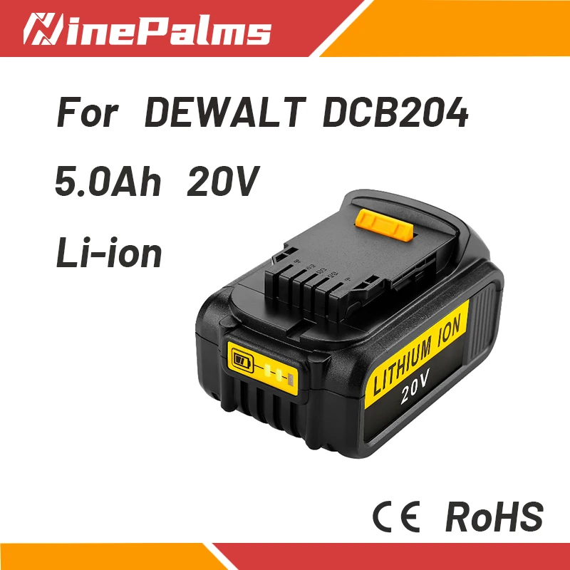 Литий-ионная аккумуляторная батарея ninehills 20 в 5 Ач подходит для батарей DeWalt DCB184