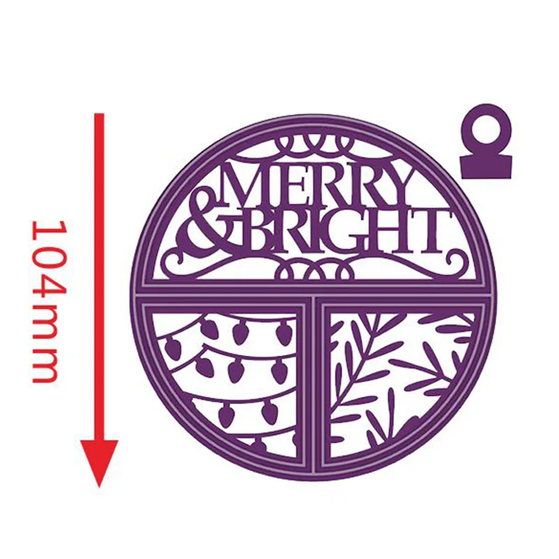 

Metal Cutting Dies Merry & Bright Words Round Line Frame Scrapbook Craft Cards Making DIY Photo Album Stencils New Template 2019