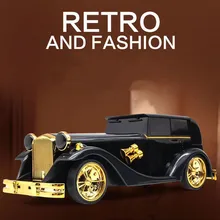 Модель автомобиля Bluetooth колонка в ретро стиле беспроводной двойной Рога водонепроницаемый громкой связи Открытый Портативный театр TF карта FM сабвуфер F4049