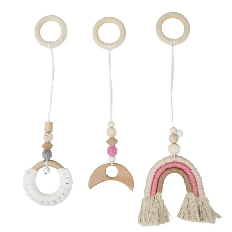 

1Set Baby Cartoon Wooden Hanging Ornaments Gym Fitness Frame Rack Pendant Infant Kid Room Rainbow Hanging Toys Decoration