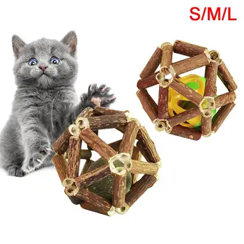 

Portable Pet Cat Kitten Matatabi Stick Catnip Bell Ball Silvervine Molar Funny Chew Toy