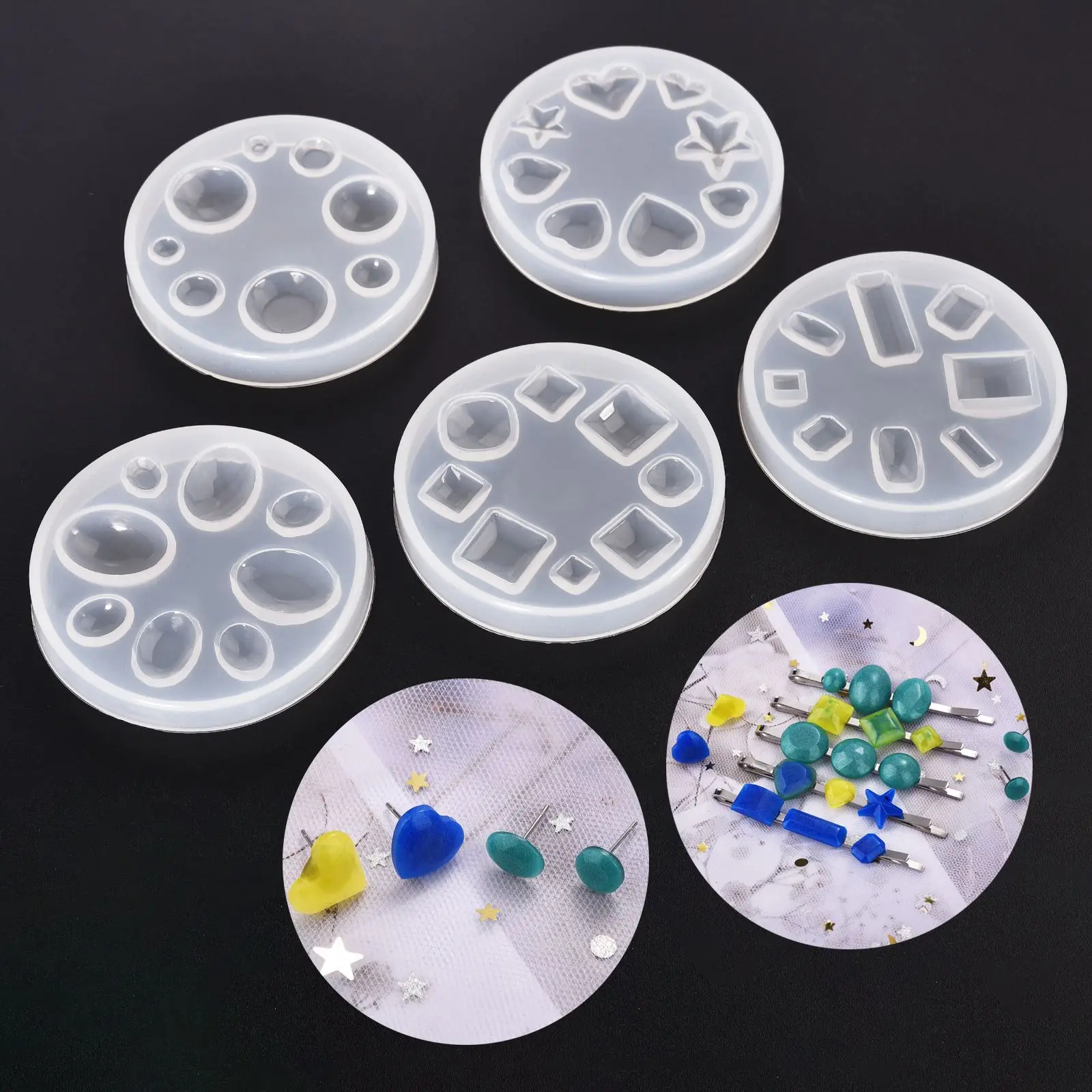 Pendant Silicone Mold Round Heart Drop Eraings Resin Mold For Necklace Keychain DIY Crystal Epoxy Resin Jewelry Making