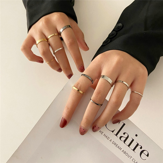 Fashion Jewelry Rings Set Hot Selling Metal Alloy Hollow Round Women Finger Ring For Girl Lady Party Wedding Gifts