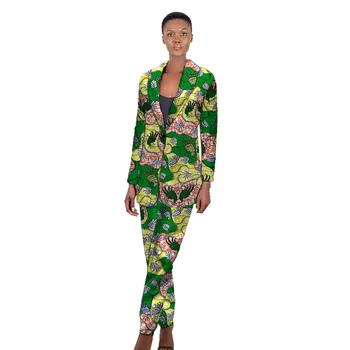 

2020 New Spring African Fashion Women’s Suit Casual Blazers And Pants Two Pieces Set Clothes Printed Ankara Outfit