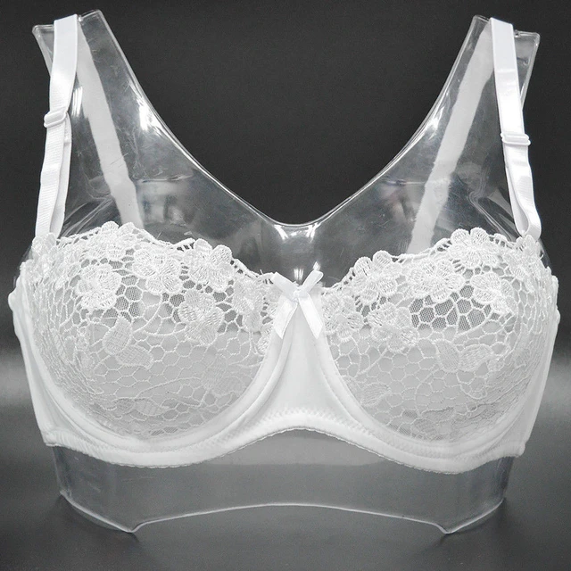 Ladies Sexy Underwire Unpadded Embroidery Lace Bra Mesh Lined