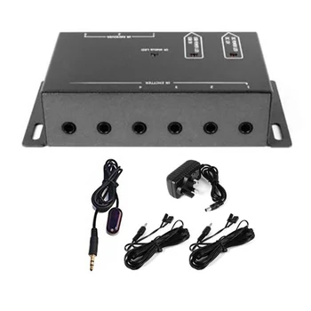 

6 Emitters Devices Repeater Amplifier Remote Control Kit Stereo 12VDC IR Transceiver 30mA Satellite TV DVD Player Cable Box