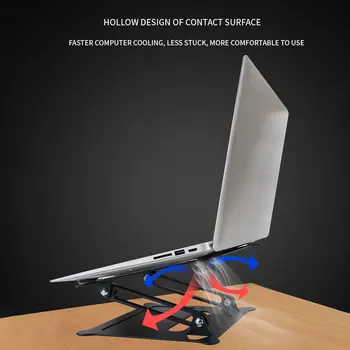 

Notebook Portable Foldable Aluminum Alloy Universal Adjustable Height Cooling Desktop Holder Ergonomic Non Slip Laptop Stand
