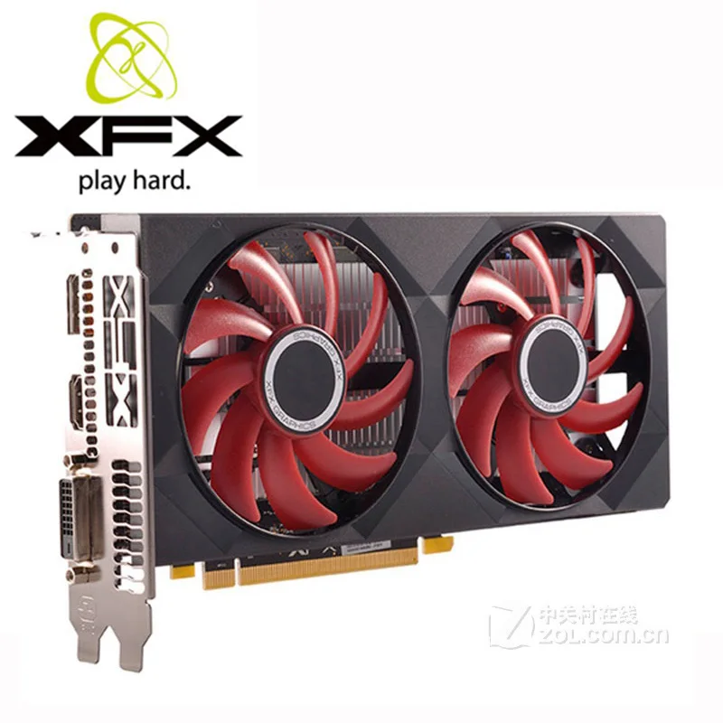 Видеокарта XFX RX 550 4 ГБ GDDR5 RX550 Гб графические карты для AMD 500 серии Radeon б/у Дисплей HDMI
