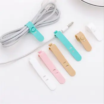 

8pcs Solid Color Cable Winder Organizer Desk Set Wire Data Line Holder Line Fixer Winder Wrap Cord Desk Accessories Stationary
