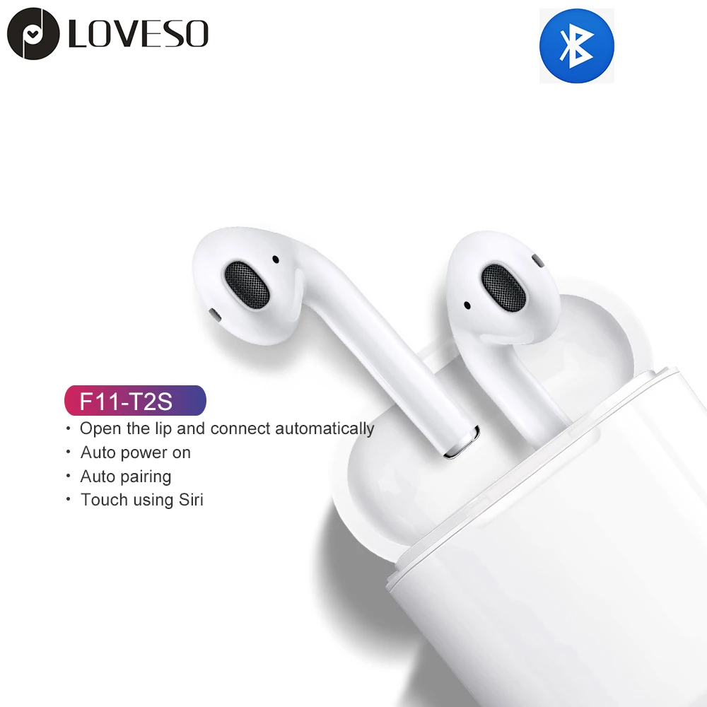 

LOVESO Smart F11-T2S Mini Wireless Bluetooth 5.0 Headset Sport Gaming Stereo Earphone With Charging Box For iPhone Xiaomi Huawei