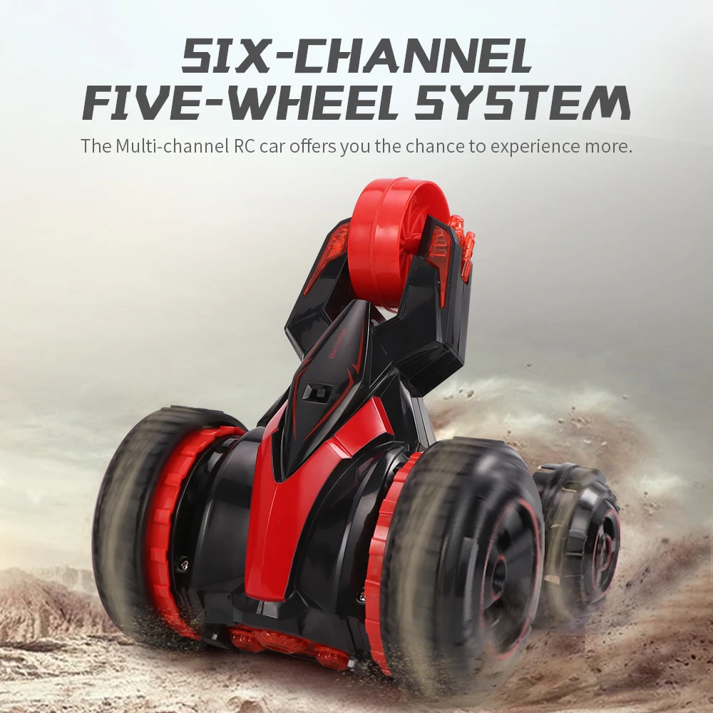 

JJRC Q49 Stunt Car ACRO One Key Deformation Flip 360 Degree Rotating Five-Wheel Vehicle Toys LED Light RC Climbing Cars for Kids