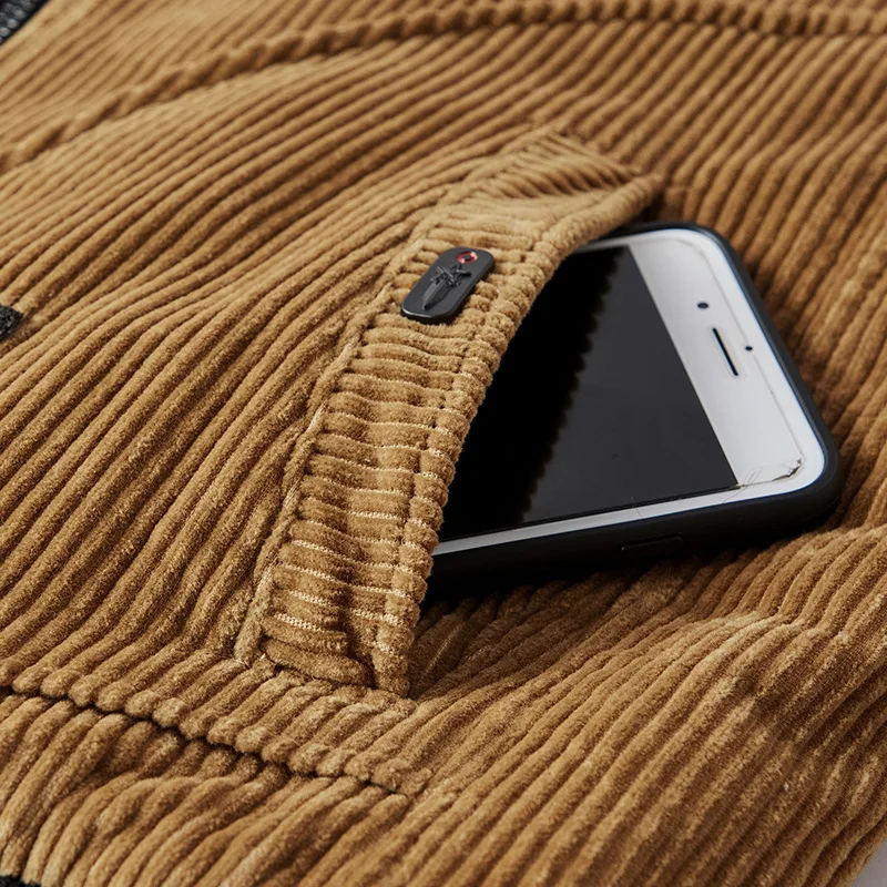 Winter parka men New Jackets Mens Plus velvet thickening Corduroy Men's coats Business casual warm middle aged coat M-5XL 9919