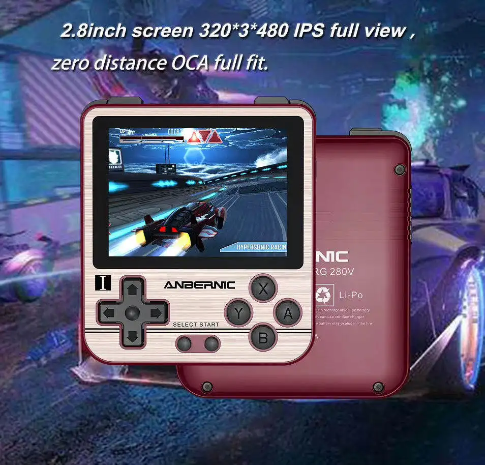 US $38.99 ANBERNIC RG280V PS1 Retro Game Console 28 IPS Opendingux 64G 5000 Games Portable Mini Handheld Game Console Xmas Gift For Kids