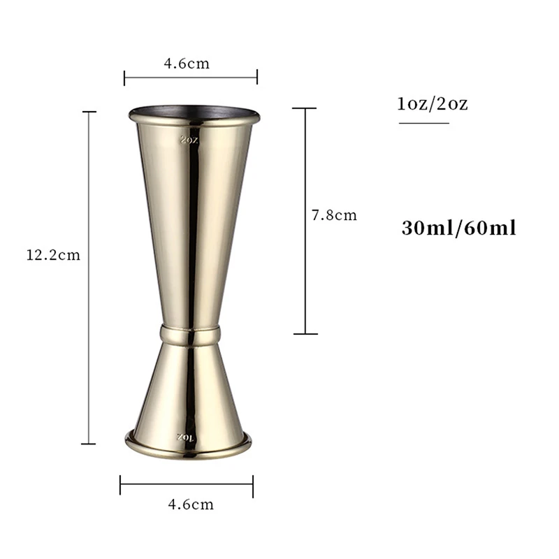 Measuring Cup Stainless Steel Cocktail Scale Accessories Kitchen Double Head Bartending For Bar | Дом и сад