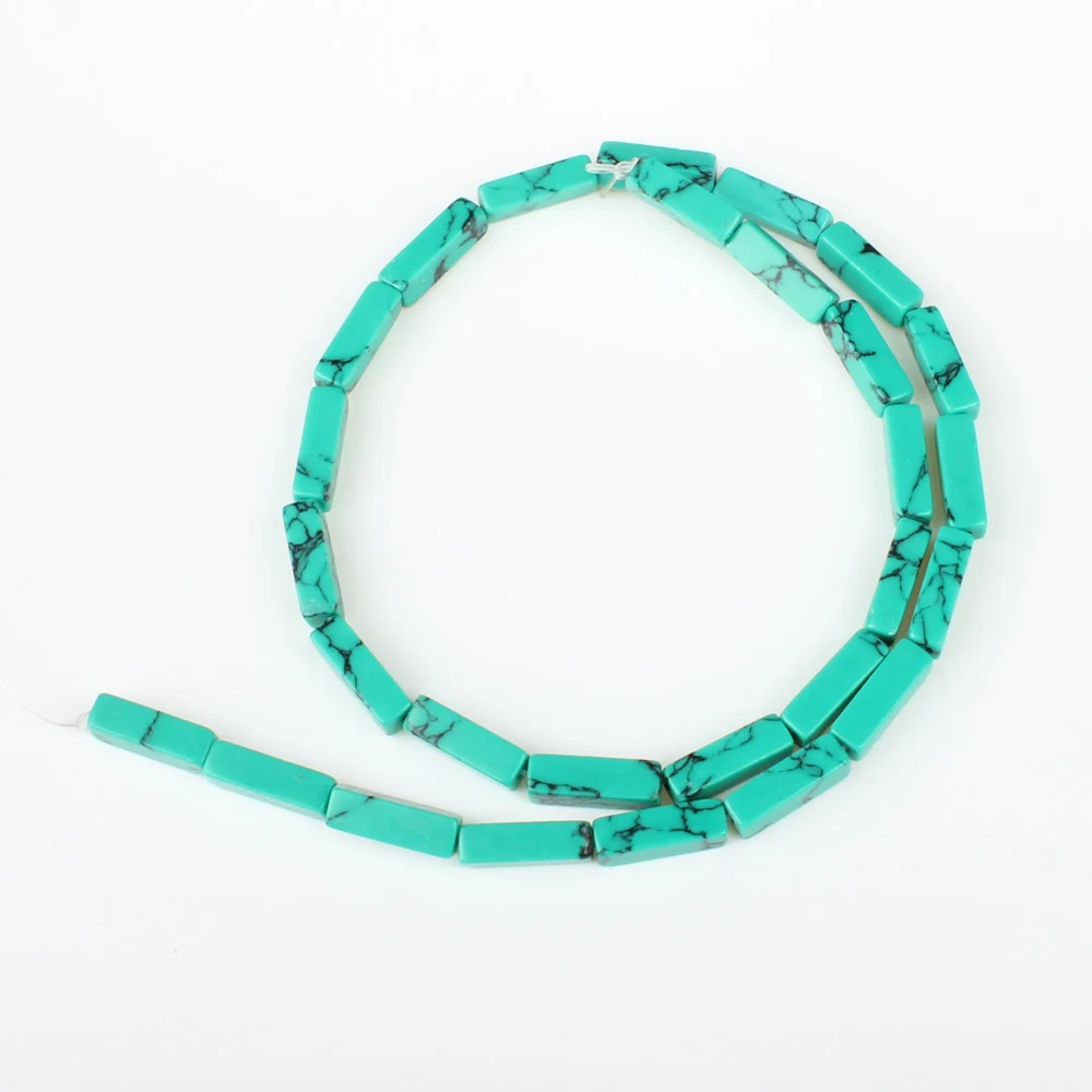 turquoise Натуральный камень 4*14 мм полудрагоценный камень кубовидные свободные бусины звезда ювелирные изделия DIY ожерелье браслет ювелирные изделия Аксессуары 16 дюймов - Окраска металла: turquoise