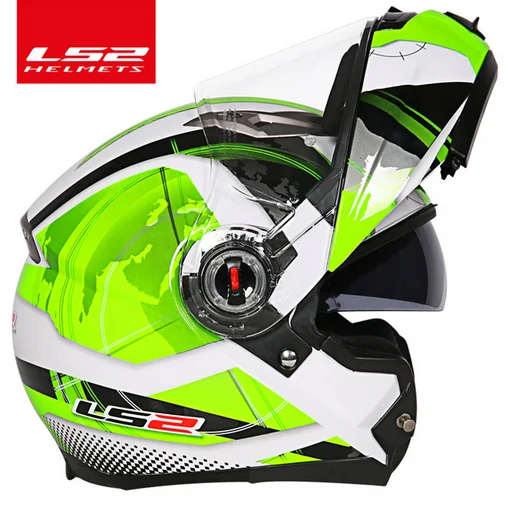 LS2 флип-ап Мото Кросс мото rcycle шлем модульный с двойным шлемом стекло черный солнцезащитный козырек capacetes para мото гоночный шлем - Цвет: 24