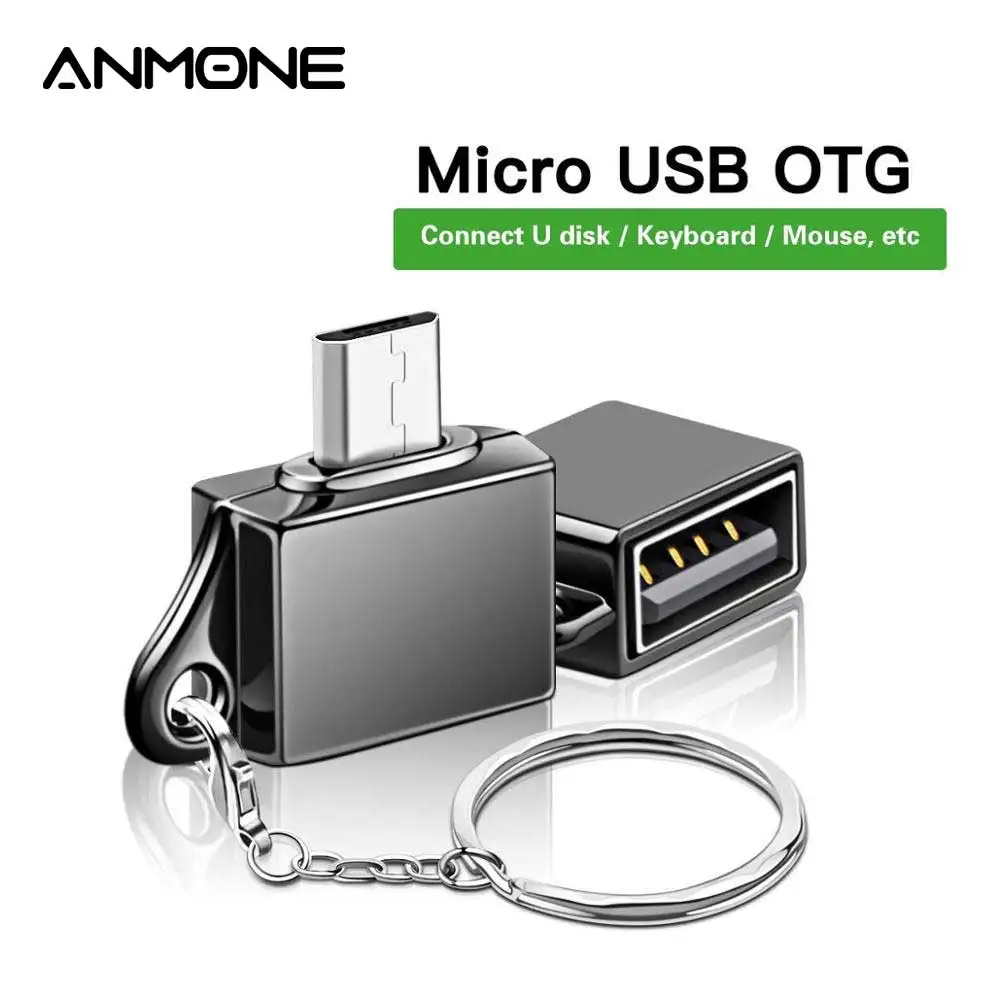 Переходник с разъемом ANMONE Micro USB OTG папа на Мама адаптер для зарядки и передачи