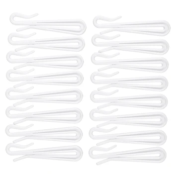 

Plastic Window Curtain Hooks 16 Pcs White
