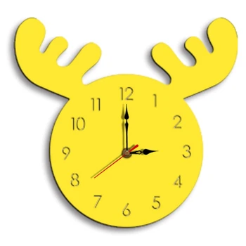 

Nordic Style Elk Wall Clock Silent Home Decoration Accessories Stickers Wall Decor
