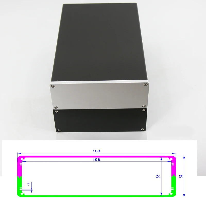 KYYSLB 172*70*261 мм все алюминиевые шасси усилителя DIY Box Amp кожух, DAC Shell 1707 пустая версия Чехол усилителя корпус