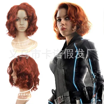 

New arrival high quality Cos hat wigs Animation The Avengers Black Widow cosplay Wig wholesale