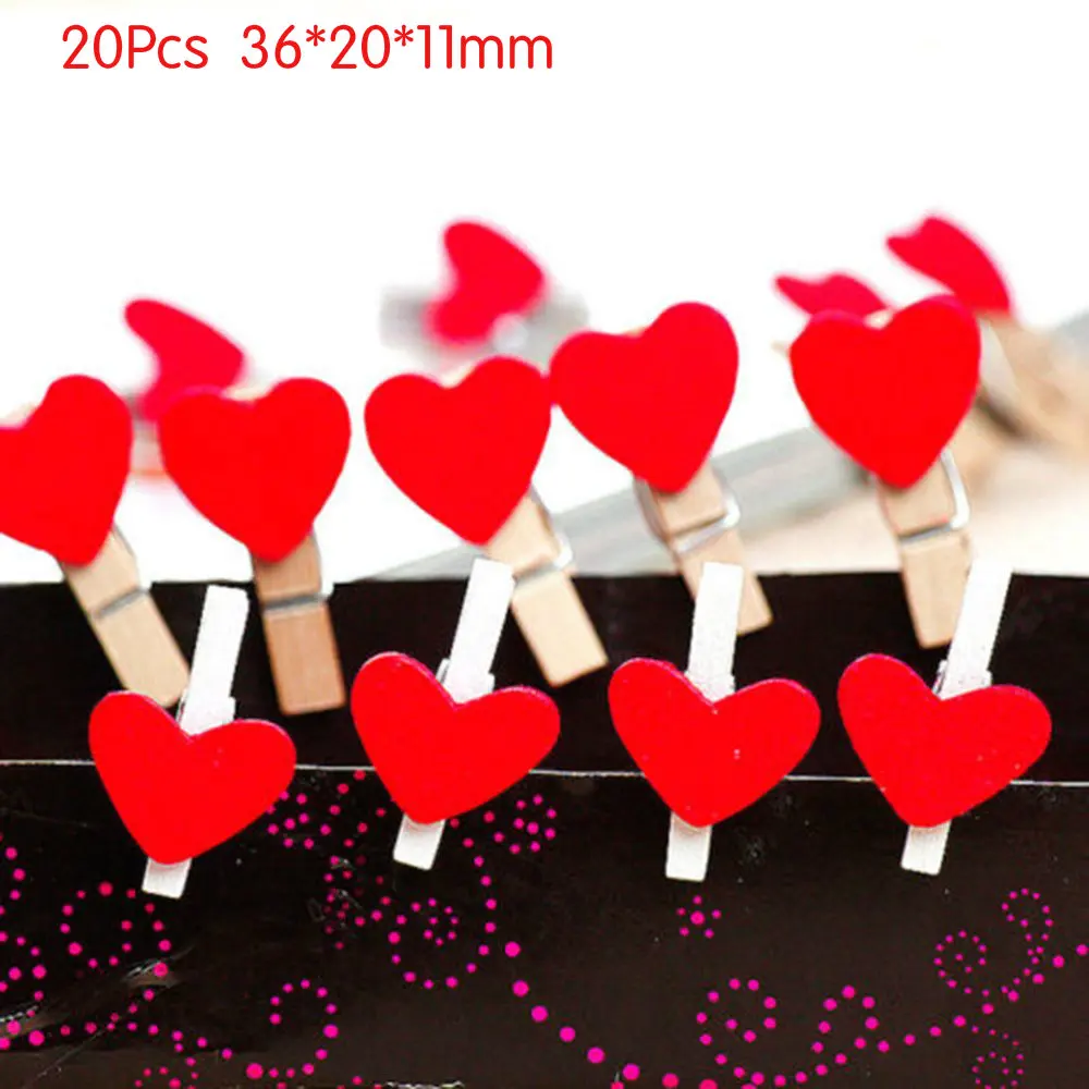 20pcs Горячая мини-одежда фото бумага колышек прищепка ремесла зажимы школьные офисные канцелярские принадлежности - Цвет: 20pcs