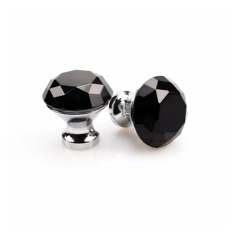 

2pcs 30mm Crystal Diamond Handle Drawer Single Hole Zinc Alloy Furniture Wardrobe Door Handle Accessories