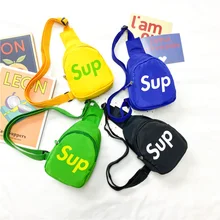 

Girls Autumn New Fashion Trend Chest Bag Mini Candy Color Children Baby Messenger Bag Sup Letter Boy Travel Shoulder Bag