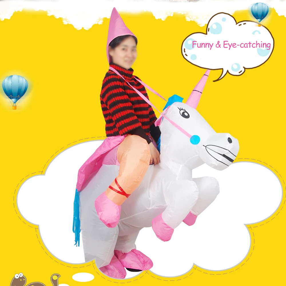 New 2 Size Inflatable Costume Unicorn Costume Suit Blow Up Fancy Dress Party Halloween